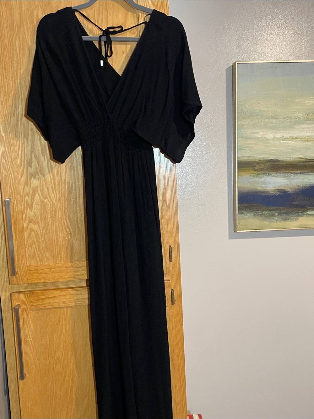 lovestitch Black Textured Starchild Kimono Maxi Dress boho summer - Picture 4 of 7